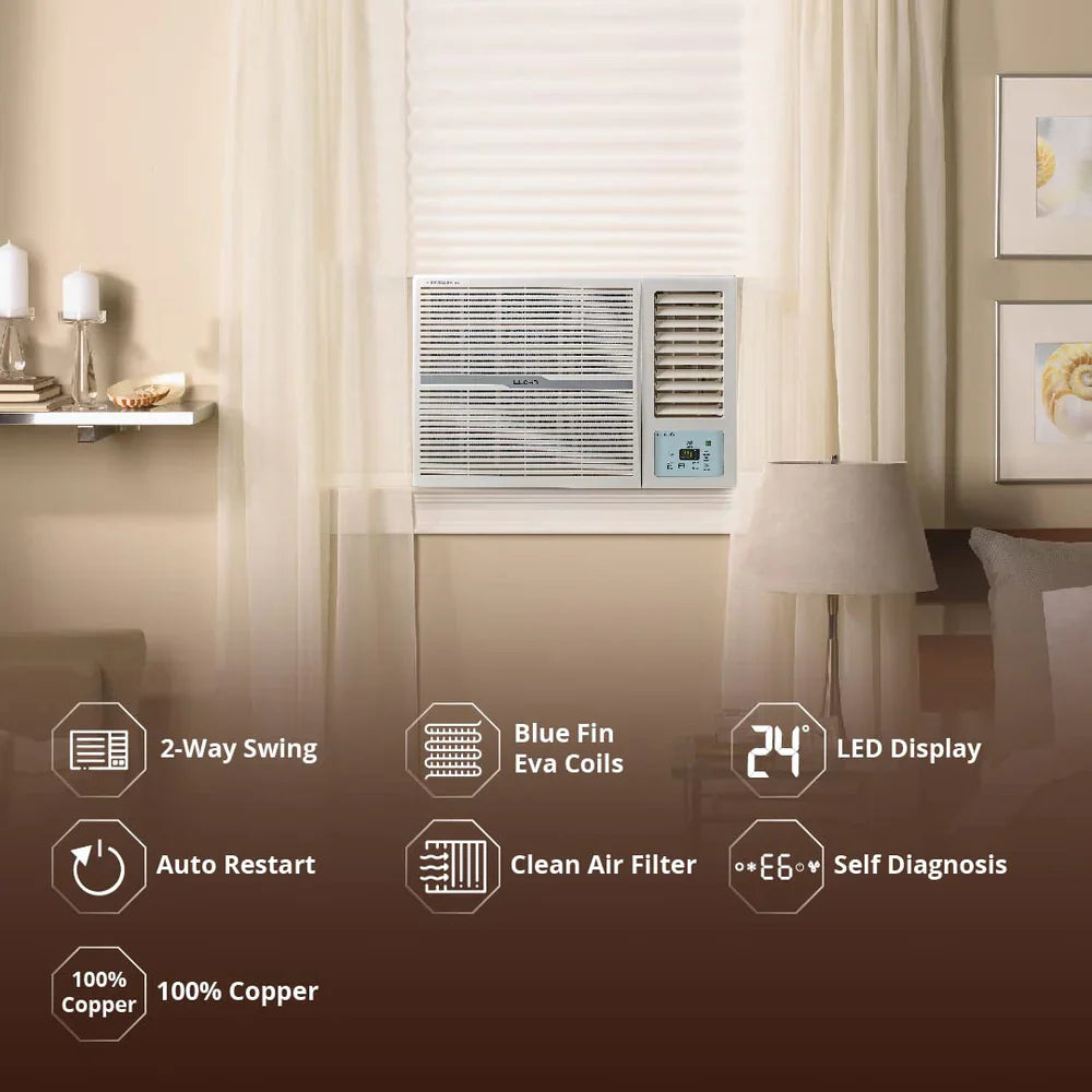 Lloyd 1 Ton 2 Star Window AC GLW12D2FESSW 2026 Model, Copper, Blue Fin, R32, Fixed Speed