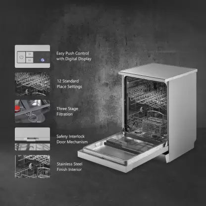 Kaff DW VETRA Free Standing 12 Place Settings Dishwasher