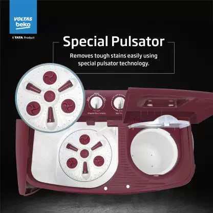 Voltas beko, A Tata Product 6 kg 5 Star Semi-Automatic Top Load Washing Machine (WTT60UNX)