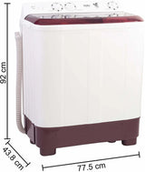 Haier 7 Kg 5 star SEMI Automatic Top Loading Washing Machine HTW70-1217BR, Brown