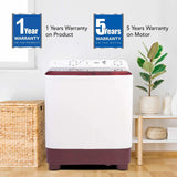 Haier 7 Kg 5 star SEMI Automatic Top Loading Washing Machine HTW70-1217BR, Brown