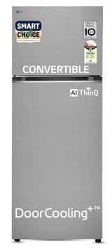 LG Smart Choice, 466 L, 1 Star, Convertible, Door Cooling+, Smart Inverter Compressor, AI ThinQ Wi-Fi, Frost Free Double Door Refrigerator (GL-T492NPZR, Shiny Steel, Express Freeze & Multi Air Flow)