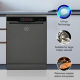 Godrej Eon Dishwasher |12 place setting | Anti-Germ CrystaLight powered by UV Technology | Extra Hygiene Function| Perfect for Indian Kitchen| A+++ Energy rating | DWF EON VES 12B UTI GPGR