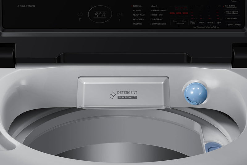 Samsung 8 Kg, 5 Star, AI Wash, Ecobubble, AI Energy Mode, AI VRT+, Super Speed, Soft Closing Door, Wi-Fi, Digital Inverter, Fully-Automatic Top Load Washing Machine (WA80F08S2LTL, Lavender Gray)