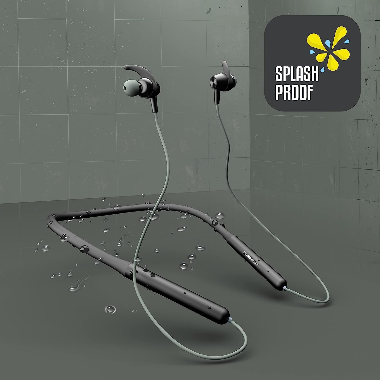 Zebronics Zeb Yoga 90 Plus Wireless in-Ear Neckband Earphone Supporting Bluetooth 5.0, Dual Pairing,Type C Charging,10mm Drivers,Metallic Magnetic Earpiece,Call & Media Controls, Splash Proof(Green)