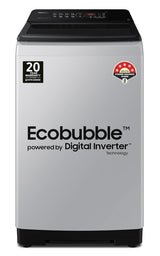 SAMSUNG 8 kg 5 star, Ecobubble, Digital Inverter, Fully Automatic Top Load Washing Machine Grey