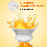 Inalsa Electric for Fruits and Vegetables Centrifugal Juicer 500Watt|Juicer Mesh with SS Sieve|Overload Protector for Motor Safety|2 Year Warranty, Made In India,White/Grey (Frutilick CF)