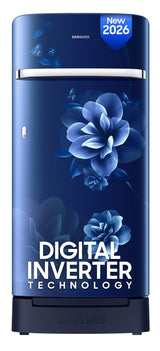 Samsung 189 L, 5 Star, Digital Inverter, Direct-Cool Single Door Refrigerator (RR21H2H25CU/HL, Camellia Blue, Base Stand Drawer, Single Touch Defrost, 2026 Model)