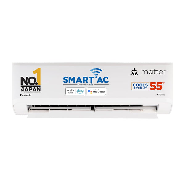 Panasonic 1.5 Ton 3 Star Premium Wi-Fi Inverter Smart Split AC (Matter Enabled, Higher Airflow, Copper Condenser, 7in1 Convertible, True AI, 2-Way, PM 0.1 Filter, CS/CU-SU18AKY3W, White)