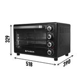 Faber 34L 1600W OTG | Bake, Toast, Roast, Grill | 4 Heating Functions, Upper & Lower Heating, Rottisserie, 360
