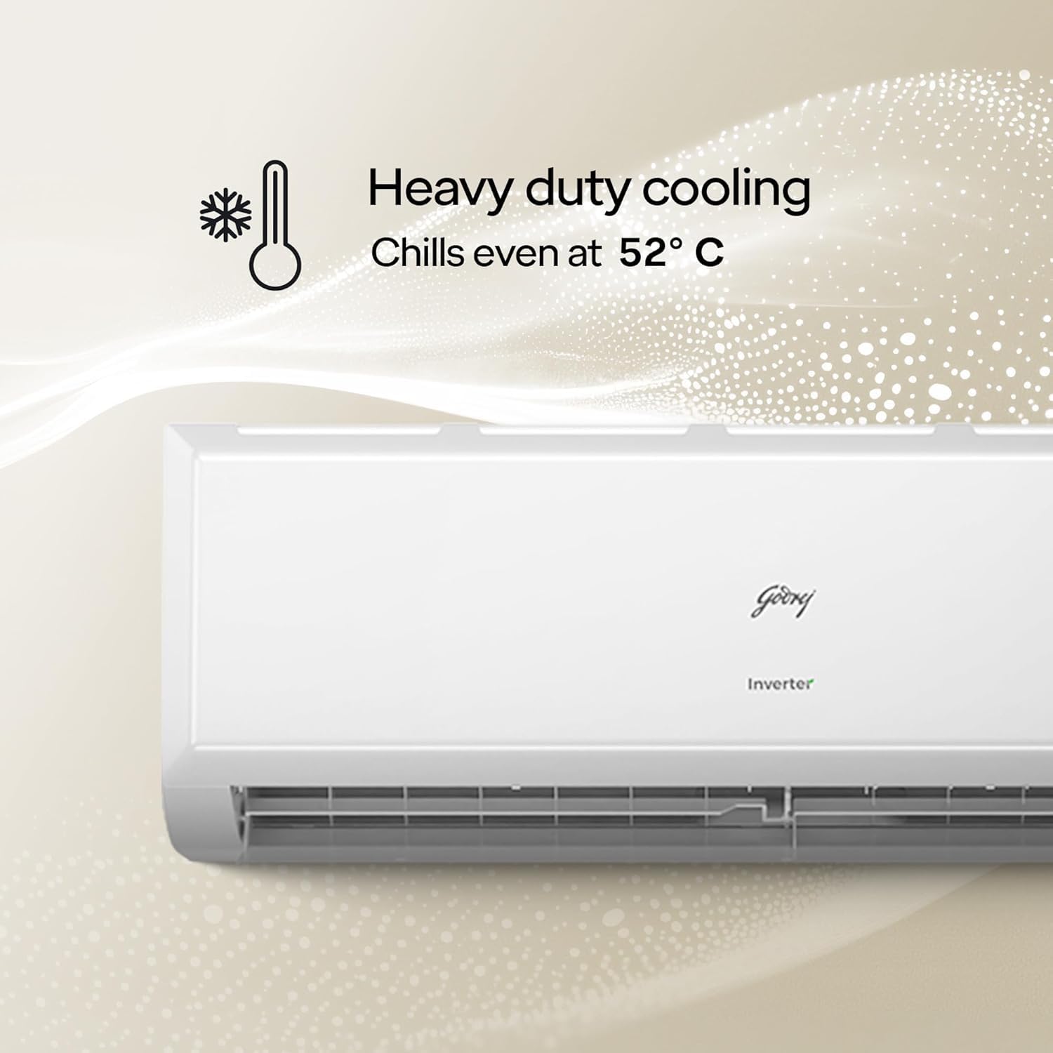 Godrej 1.5 Ton 3 Star| New 2026 Star Rated| Inverter Split AC | 5-in-1 Convertible Cooling | 5 Year Comprehensive Warranty| AI Powered| Heavy Duty Cooling at 52°C| (AC 1.5T TR HIC 18N3TH WA)