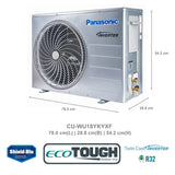 Panasonic 1.5 Ton 4 Star Wi-Fi Twin-Cool Inverter Split Air Conditioner CS/CU-WU18YKYXF, White)