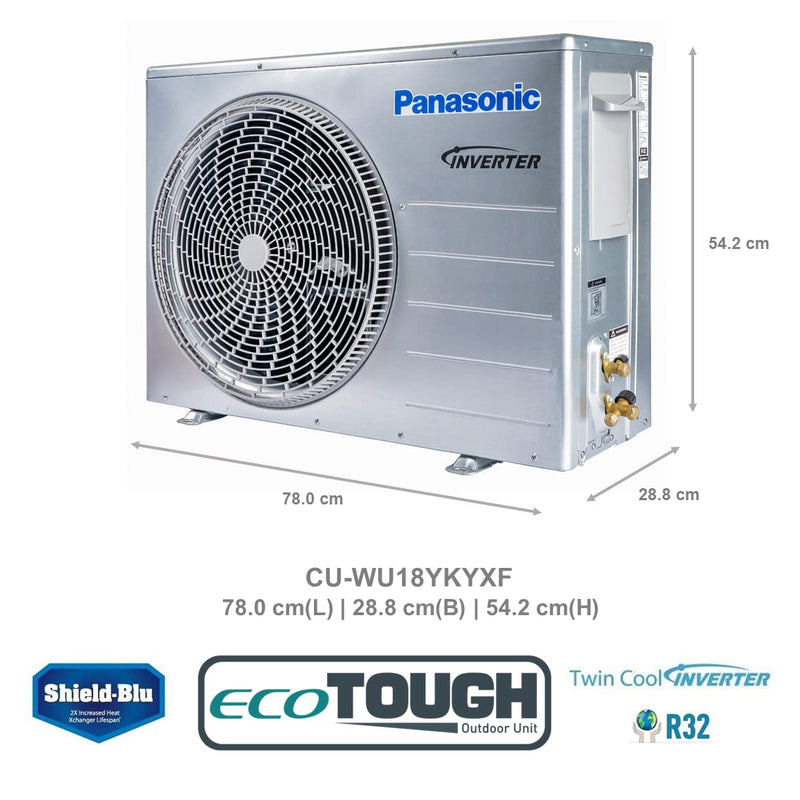 Panasonic 1.5 Ton 4 Star Wi-Fi Twin-Cool Inverter Split Air Conditioner CS/CU-WU18YKYXF, White)