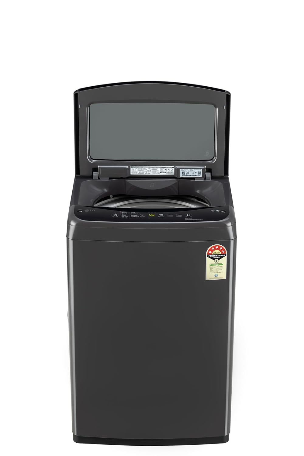 LG 9 Kg, 5 Star, Smart Inverter Technology, In-built heater with Steam, Fully Automatic Top Load Washing Machine (T90VBMB1S, Turbodrum, Stain Clean, LED Display, Smart Diagnosis, Middle Black)