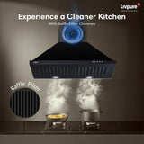 Livpure Alder Neo 60 cm | Pyramid | 1050 m³/hr Suction | Baffle Filter | Push Button Control | Low Noise |Black