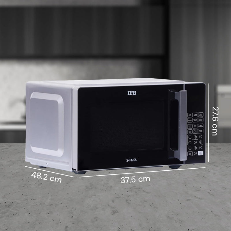 IFB 24 L Solo Microwave Oven (24PM2S, Stainless Steel Cavity with 69 Indian and Continental Auto Cook Menus, Black)