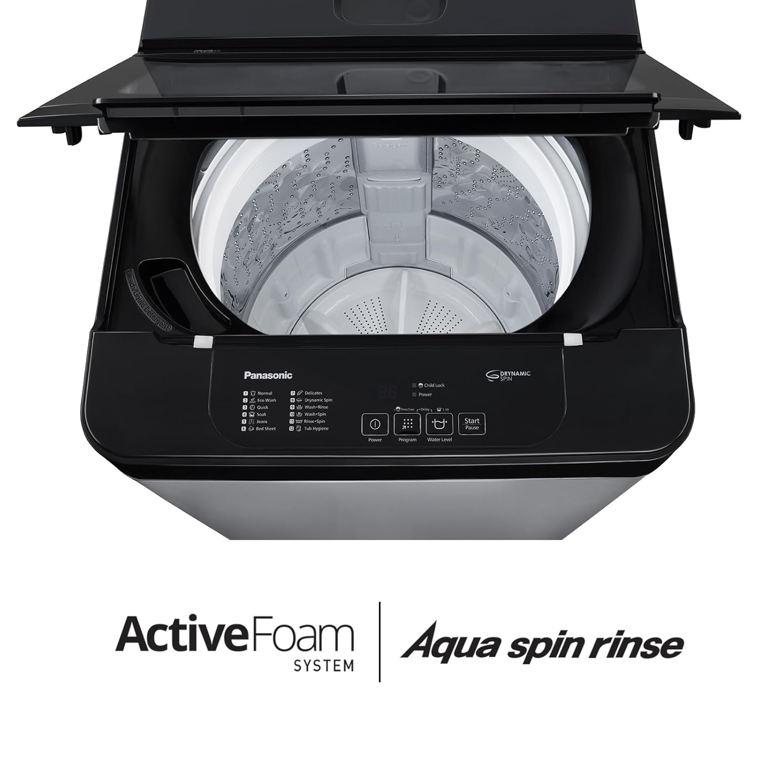 Panasonic 6.5 Kg 5 Star Fully-Automatic Top Load Washing Machine (2024 Model, NA-F65LF3CRB, Charcoal Inox Grey, 12 Wash Program, Active Foam Wash Technology, Antibacterial Water Inlet)