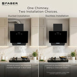 Faber Hood Trendy 90cm 1500 m³/hr BLDC Autoclean Slant Shape Chimney | Built In Oil Collector | Touch & Gesture Control | TRENDY IN BLDC HCSCFL BK 90