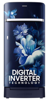 Samsung 189L 5 Star, Inverter, Direct-Cool Single Door Refrigerator (RR21C2H25UZ/HL,Midnight Blossom Blue) Base Stand Drawer
