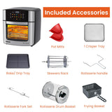 INALSA Air Fryer Oven|12L,1700W|Stainless Steel Body|12-in-1 Functions,Fry,Bake,Grill,Dehydrate&Reheat|12 Preset|Rotisserie&Convection|Dishwasher Safe Accessories|Aero Crisp