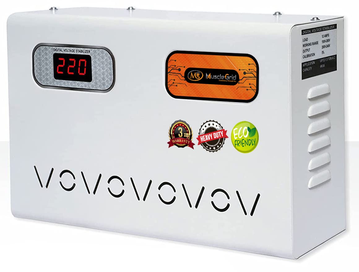 Bluedart New Listing 4KVA (90v to 300v) Heavy Duty Voltage Stabilizer for 1.5ton Split and Window AC (4KVA 90v-300v)