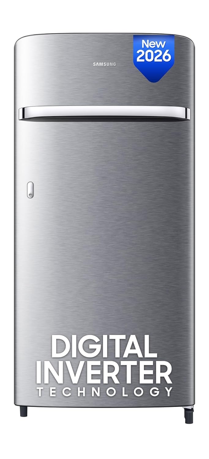 Samsung 189 L, 4 Star, Digital Inverter, Direct-Cool Single Door Refrigerator (RR21H2G24S8/HL, Silver, Elegant Inox, Single Touch Defrost, )