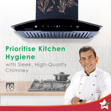 WONDERCHEF Ruby Curve Flora 60 cm Auto Clean Wall Mounted Chimney