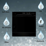 Faber 8 Place Dishwasher | 6 Wash Programs |Adjustable Upper Rack & Cutlery Tray | 8L Water/Cycle| FFSD 6PR 8S Ace Black