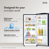 IFB 187L 2 Star Direct-Cool Single Door Refrigerator with 30 Hrs Cooling Retention, Big Vegetable Box, XL Bottle Bin & 4 Year Super Warranty (2026, IFBDC-213BXBWE, Wild Flower Blue)