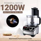 INALSA food processor for kitchen with Mixer Grinder Juicer|1200 Watt Copper Motor|3 Jars|2.5 L Processing Jar|Chopping & Kneading Blade|Centrifugal/Citrus Juicer|Shredding|Slicing-INOX 1200
