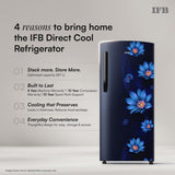 IFB 187L 2 Star Direct-Cool Single Door Refrigerator with 30 Hrs Cooling Retention, Big Vegetable Box, XL Bottle Bin & 4 Year Super Warranty (2026, IFBDC-213BXBWE, Wild Flower Blue)