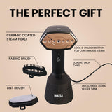 INALSA Garment Steamer,Steam Iron Press - Vertical & Horizontal Steaming up to 22G/Min|1400 Watts|300Ml Water Tank|Ceramic Coated Steam Head|Heats Up in 20s|Detachable Lint & Steam Brush,Cosicosy 1400