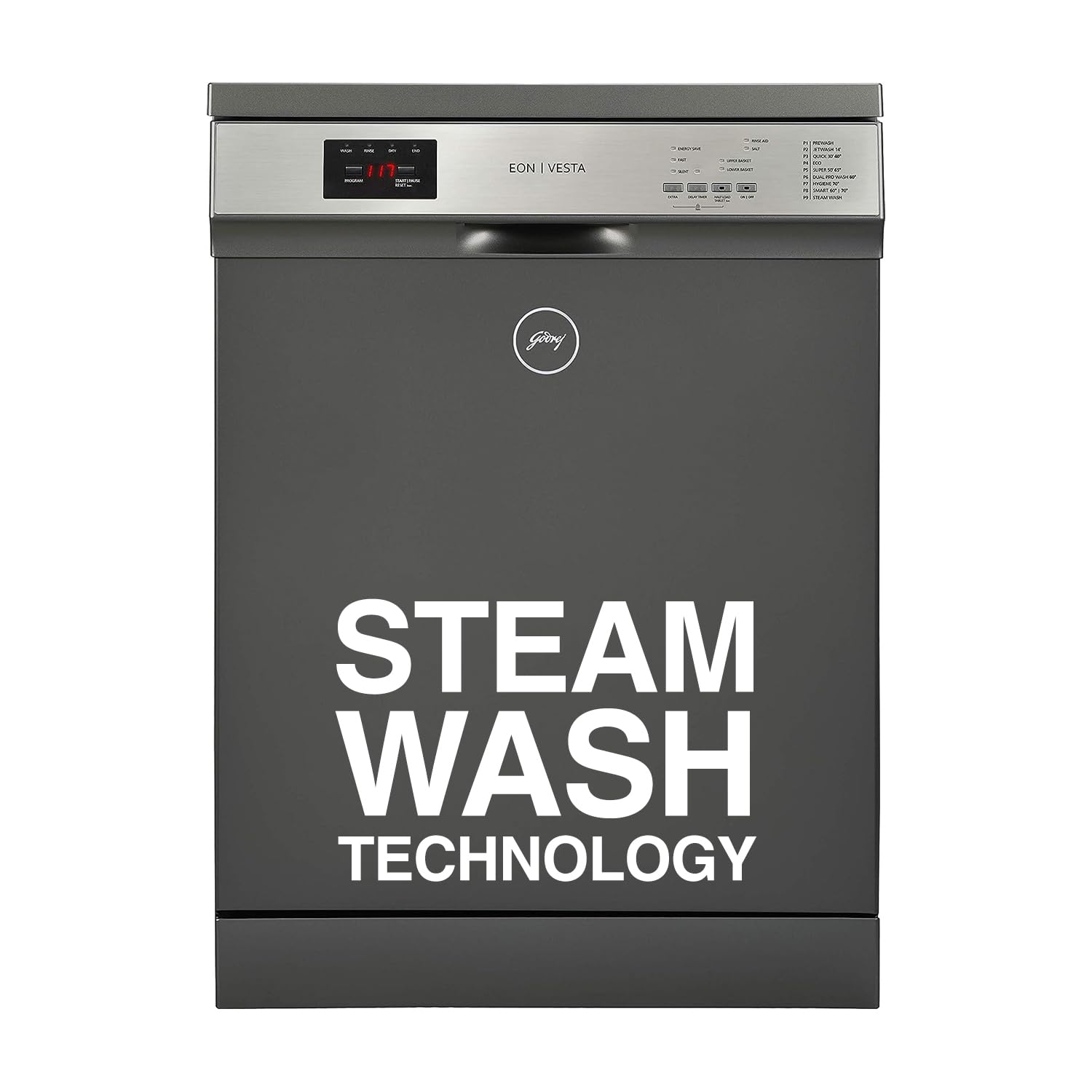 Godrej Eon Dishwasher, Steam Wash Technology,13 place setting, Perfect for Indian Kitchen, DWF EON VES 13Z STI GPGR