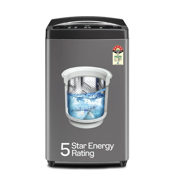 Godrej 7 Kg 5 Star, AI Powered, Zero Pressure Tech Fills Tub At ~0 Water Pressure, Auto Balance system, Steel Drum, Fully Automatic Top Load Washing Machine (WTEON ALP 70 5.0 FDTN GPGR, Graphite Grey)