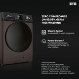 IFB 9/6/3 kg Fully Automatic Washer Dryer Refresher with Steam Refresh, AI Powered, 100% Dry Clothes, 9 Swirl Wash Mimic Handwashing, WiFi & Eco Inverter Motor (WDR Executive ZMN, Mocha)