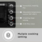Faber 34L 1600W OTG | Bake, Toast, Roast, Grill | 4 Heating Functions, Upper & Lower Heating, Rottisserie, 360