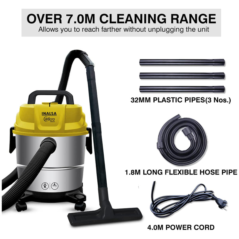 Inalsa Wet & Dry Vacuum Cleaner Micro WD15