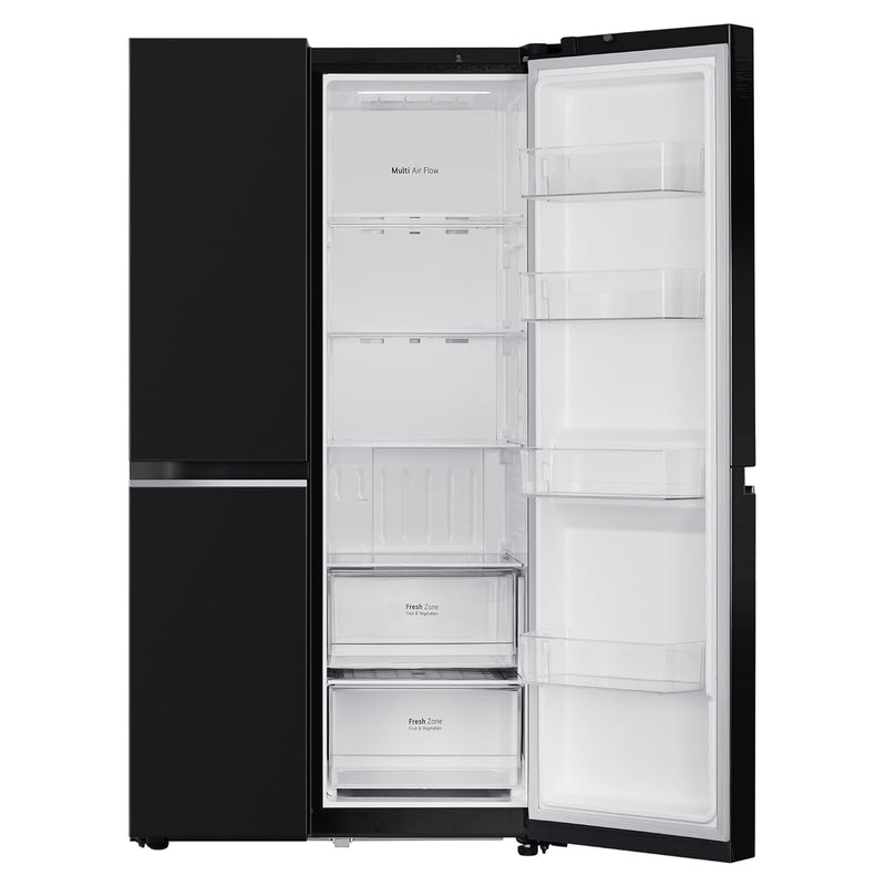 LG 655 L Frost Free Side by Side Refrigerator with Smart Inverter Compressor, Express Freeze & Multi Air-Flow (Dazzle Steel, GL-B257HDSY)