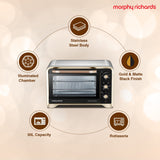 Morphy Richards 30Rcss Otg Oven For Kitchen 30 Litre Oven Toaster Griller Convection Fan&Rotisserie Function Stainless Steel Oven Temperature Control,Gold&Black,1600 Watts