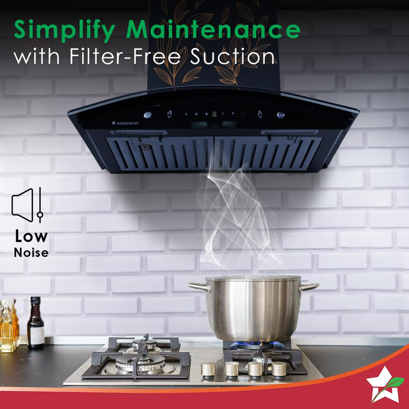 WONDERCHEF Ruby Curve Flora 60 cm Auto Clean Wall Mounted Chimney
