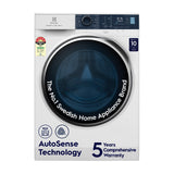 Electrolux 8kg 5 Star Fully Automatic Front Load Washing Machine with UltraMix, Full Load Vapour Wash for Sustainable Clothing, Hygienic Care, EcoInverter, White, UltimateCare 500, EWF8024R5WB