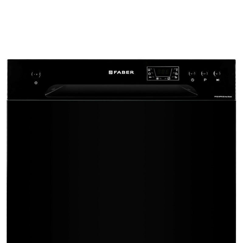 Faber 8 Place Dishwasher | 6 Wash Programs |Adjustable Upper Rack & Cutlery Tray | 8L Water/Cycle| FFSD 6PR 8S Ace Black