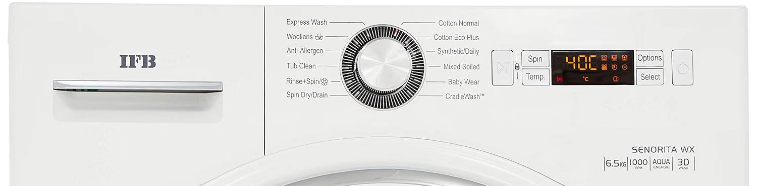 IFB 6.5 kg Fully-Automatic Front Loading Washing Machine (Senorita WX, White, Inbuilt Heater, Aqua Energie water softener)