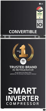 LG 246 L 3 Star Smart Inverter Frost-Free Double Door Refrigerator (, GL-S262SESX, Ebony Sheen, Convertible)