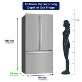 Electrolux 524L Frost Free Inverter French Door Refrigerator, TasteLockAuto Technology, Auto Ice & Even Temp Function, Arctic Silver Steel, UltimateTaste 700, EHE5224C-A | Open Box like New |