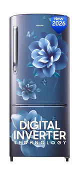 Samsung 183 L, 3 Star, Digital Inverter, Direct-Cool Single Door Refrigerator (RR20H2723CU/NL, Camellia Blue, Single Touch Defrost, )