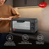 Pigeon Oven Toaster Grill (12381) 9 Liters OTG Without Rotisserie for Oven Toaster and Grill for Grilling and Baking Cakes (Grey)
