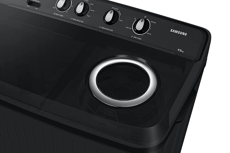 Samsung 9.5 Kg, 5 Star, Semi-Automatic Top Load Washing Machine (WT95A4260GD/TL, Air Turbo Drying, Dark Gray, 5 Year Warranty on Wash Motor)