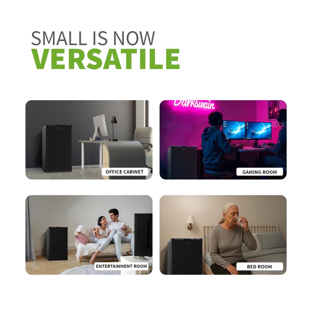 SHARP 92 L 2 Star Mini Direct Cool Single Door Refrigerator |Japan 7 Shields Protection|Vegetable Box| Toughened Glass shelves I (Metal Black, SJ-MRW1)