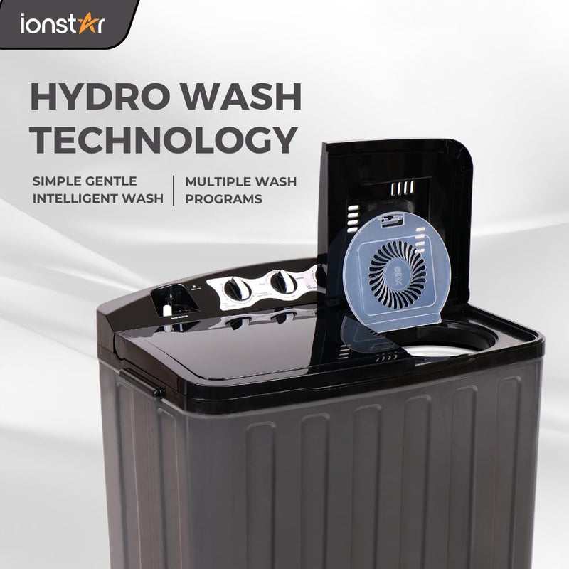 Ionstar 7 Kg Semi Automatic Washing Machine - 5 Star Rated - 2025 - Top Load - Jet Pulsator - Magic Filter - Special Air Dryer - Buzzer - Wheels - Powerful Copper Motor - 1500 RPM (STAR70-AQUA-G)